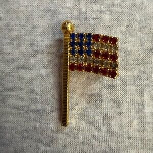 Gold American Flag Brooch